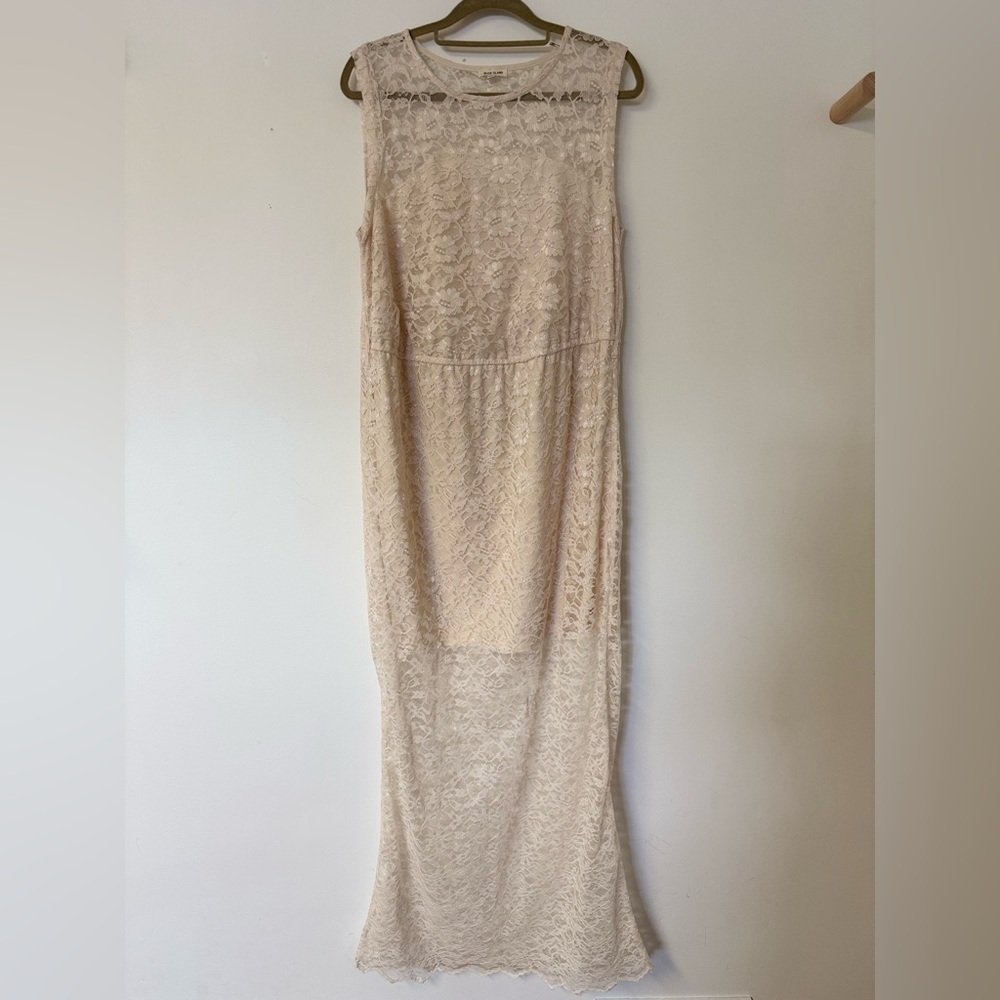 River Island Cream Floral Lace Maxi Beach Dress Sz.6/8 Wedding Cocktail Resort